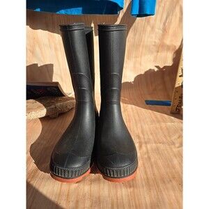 BLACK RUBBER WATER MUD BOOTS Lining KID SIZE 4
